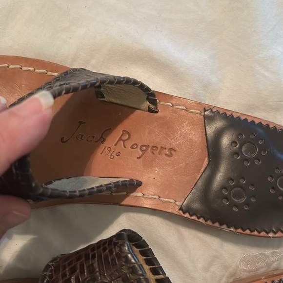 Jack Rogers Dark Brown Woven Leather Sandals SZ 8 - Picture 3 of 7